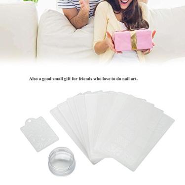 Imagem de Kit de carimbos de arte para unhas, 10 placas de estampagem de unhas de silicone, conjunto de molde de raspador de esmalte de silicone, ferramenta de manicure