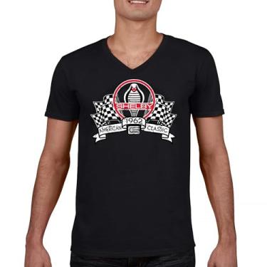 Imagem de Camiseta 1962 Shelby American Classic Gola V Vintage Mustang Cobra Racing GT500 GT350 Muscle Car Powered by Ford Tee, Preto, XXG