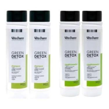 Imagem de Kit Green Detox Vita Derm Shampoo Condicionador 4 Unidades