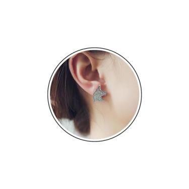 Imagem de Zeshimb Brincos de unicórnio de cristal, prata fosca, escola, unicórnio, lantejoulas brilhantes, brincos de unicórnio, brincos fofos de festa de formatura, joias para mulheres e meninas, Zinco, Sem