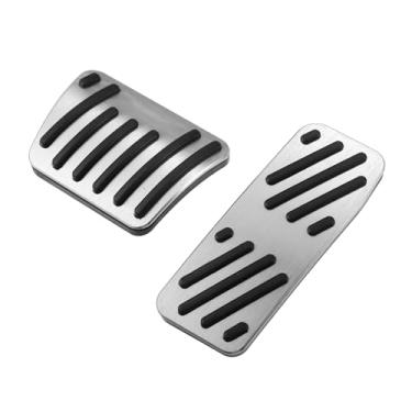 Imagem de Motoforti Capas de pedal de freio e acelerador, para Jeep Cherokee 2014-2021, metal, tom preto prateado, 1 conjunto