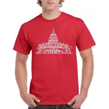 Imagem de Camiseta com estampa gráfica dos EUA Camiseta American Elements, Vermelho, XXG