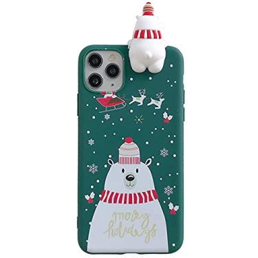 Imagem de AMAZFCCY Capa de Natal para iPhone 15 Pro de 6,1 polegadas, Feliz Natal de silicone macio TPU 3D fofo boneco de neve Santa/chifres de alce capa protetora bonita flexível para Apple iPhone 15 Pro 2023