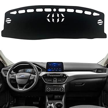 Imagem de KEEGTBOX Capa de painel de painel de console central interior personalizado compatível com Ford Escape S SE SEL SUV 2020 2021 2022 2023 capas de tapete de painel acessórios (sem HUD)