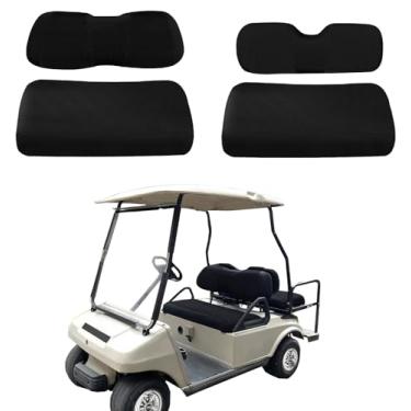 Imagem de Capas de assento de carrinho de golfe capas de banco dianteiro traseiro forEZGO TXT RXV & Club Car DS 4 modelos de passageiros, tecido de poliéster de malha de ar respirável lavável