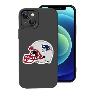 Imagem de Capa para fãs de futebol americano da Nova Inglaterra compatível com iPhone 14 Plus, capa protetora de rúgbi de TPU macio de ajuste fino para 14 Plus de 6,7 polegadas