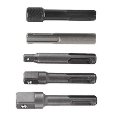 Imagem de 4 adaptadores de soquete SDS Plus, adaptador de soquete hexagonal de 1/10.2 cm para conector de extensão de soquete de 1/10.2 cm 3/20.3 cm 1/5.1 cm