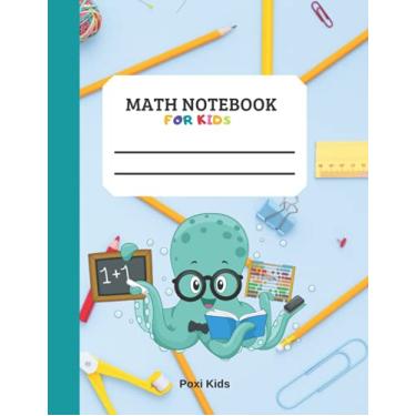 Imagem de Caderno de matemática para crianças: caderno de papel quadriculado de 1/2 polegada | Caderno de papel gráfico de matemática e ciências para crianças | Livro de composição de papel quadriculado