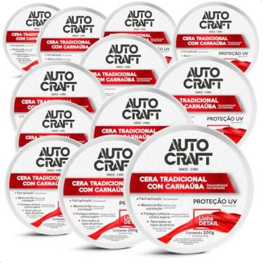 Imagem de KIT 12 Ceras Tradicional Com Carnaúba Autocraft Proteção Uv Pasta 200G