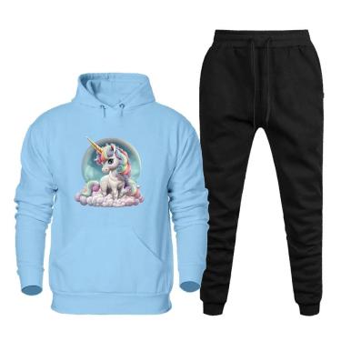 Imagem de Conjunto Abrigo Moletom Quentinho Plus Size Feminino Estampado Com Calça Basica Confortavel Macia