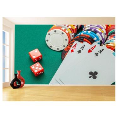 Imagem de Papel De Parede 3D Salão De Jogos Cartas Poker 3,5M Jcs90