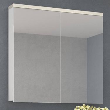 Imagem de Armário de Banheiro 90cm 02 Portas Ref 910 Branco/Arenito