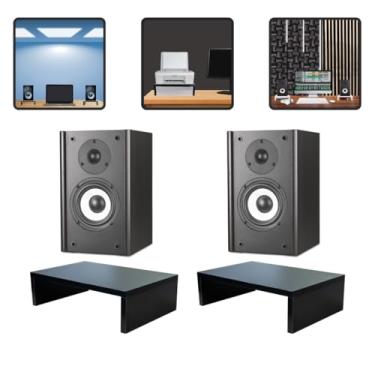 Imagem de Instalojas Kit 2 Suportes Para Monitores De Áudio Home Stúdio MDF Preto