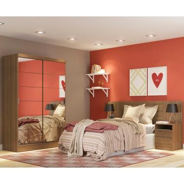 Imagem de Quarto Guarda-Roupa Luke Cabeceira 2 Criados Rustic Madesa