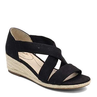 Imagem de LifeStride Sandália feminina Siesta Espadrille Wedge, Preto, 36