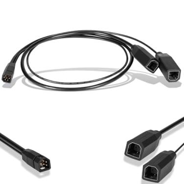 Imagem de yourour 720101-1 9 M SIDB Y Cabo divisor de feixe duplo de imagem lateral de 9 pinos compatível com modelos Humminbird que utilizam 455kHz/800kHz, MEGA Imaging e MEGA Imaging+ frequências