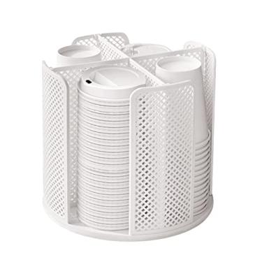 Imagem de Organizador de copos e tampas, organizador de copos de café, suporte giratório para banheiro, restaurante, sala de descanso, estação de café, bar, buffet, armário de cozinha, bancada, 4 compartimentos