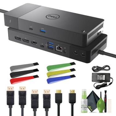 Imagem de Dell Thunderbolt Dock WD22TB4 oferece até 130 W de energia para laptop, computador e monitor, conjunto de estação de ancoragem modular Thunderbolt 4 com cabo DisplayPort + cabo HDMI e mais