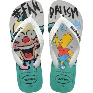 Imagem de Chinelo Masculino Havaianas Simpsons (Bege, BR, Adulto, Faixa Numérico, M, 37, 38)
