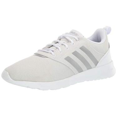 Imagem de adidas Qt Racer 2.0 feminino, Branco/prata metálico/cinza órbita, 11