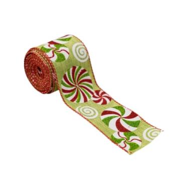 Imagem de Dynwave Fita de Natal para laços de guirlanda, embrulhos de presentes, fita de doces para embrulhos de presentes, suprimentos para festas, decoração, Style D