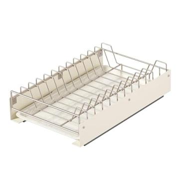 Imagem de Ioensy Organizador de armário deslizante para gavetas, escorredor de pratos, escorredor de pratos, economizador de espaço, bandeja de armazenamento para, Prateleira para