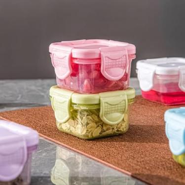 Imagem de Kit Mini Potes Herméticos de Plástico Antivazamento, para Freezer e Micro-ondas (4)