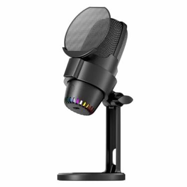 Imagem de Microfone para Jogos RGB, Microfone USB para PC Com Suporte, Microfone Dinâmico USB Com Controle de Ganho de Volume, Mudo Rápido e Filtro Pop, Microfone para Gravação de Podcast