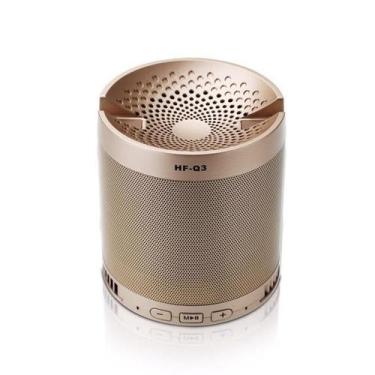 Imagem de Caixa De Som Bluetooth 8W Fm Usb Micro Sd D-Q3 Dourada - 3D Comercial