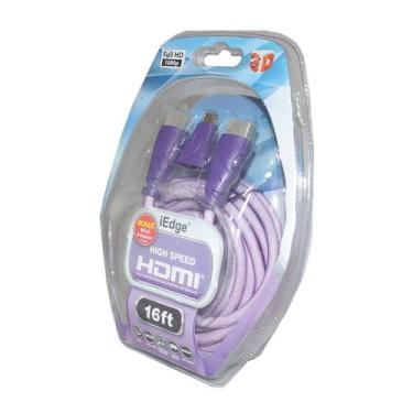 Imagem de Cabo Hardline HDMI 5,0MTS e Miniadaptador Blister Roxo