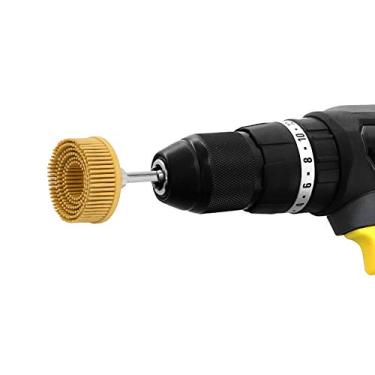 Imagem de 2 Polegada Disco de Cerdas Esmeril Borracha Abrasiva Escova Polimento Rebolo para Remoção de Rebarbas (Amarelo)