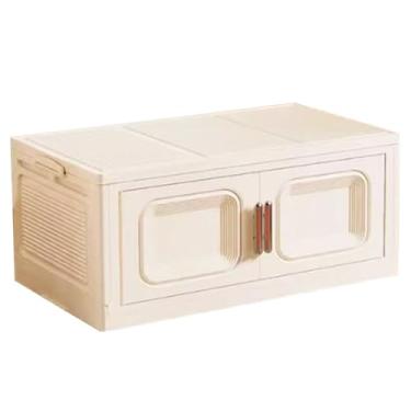 Imagem de Caixas de armazenamento com tampas Caixa de armazenamento de plástico dobrável Caixas de armazenamento empilháveis ​​extra grandes com rodas e portas para roupas