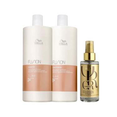 Imagem de Kit Fusion Shampoo, Condicionador e Oil Reflections - Wella - Wella Pr