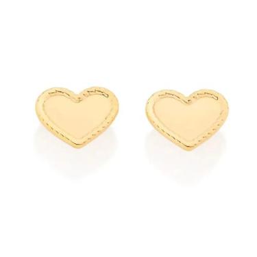 Imagem de Brincos banhado ouro 3x 24k 18k e 22k ou prata 925 femininos coração p