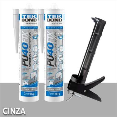 Imagem de Cola Fixa Adesivo Cuba Pu 40 Granitos 387g Kit 2 + Aplicador - tekbond