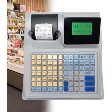 Imagem de KKSOUFX Caixa Registradora EletrôNica Com Gaveta Com Fechadura, 81 Chaves, Caixa Registradora Comercial Com Tela Lcd, Sistema De Caixa Registradora De Supermercado Com Gaveta De Dinheiro