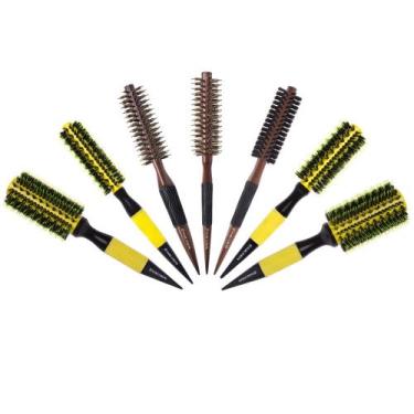 Imagem de Kit escovas profissionais térmicas ceramica E madeira marco boni - Gen