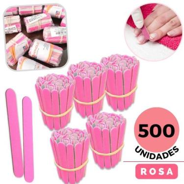Imagem de 500 Lixas de Unha Mini Descartáveis Manicure Pedicure Mimo Outubro Pro