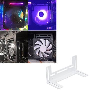 Imagem de Rack de Montagem de Ventilador de PC, Suporte de Ventilador de Radiador de Computador para Placa de Vídeo DIY, Suporte para Ventiladores de Chassi de 8cm 9cm 12cm, (Branco)