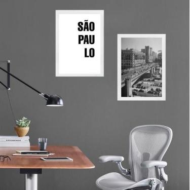 Imagem de Kit 2 Quadros Foto Antiga São Paulo 24X18Cm - Com Vidro - Quadros On-L