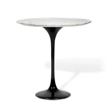 Imagem de Mesa Saarinen Lateral Carrara 42cm - Base Preta - mgsaarinen