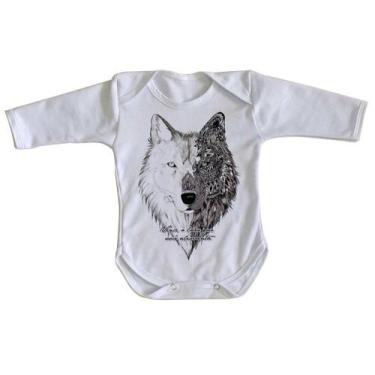 Imagem de body nenê criança roupa bebê manga longa Vence o Lobo  - Empório Dutra