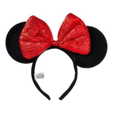 Imagem de Tiara Orelhas Minnie Laço Vermelho Lantejoulas MK2 - Taimes