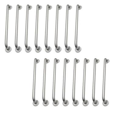 Imagem de Alça de Apoio Barra Inox Kit 18 Unidades 70cm Inox Deficiente Idoso Su