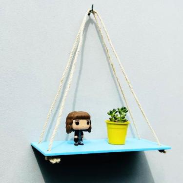 Imagem de Prateleira De Canto MDF Com Corda de Sisal Individual - CORES - Lalu E