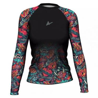 Imagem de Rash Guard Black Feminina Atlética Esportes, Preto, M