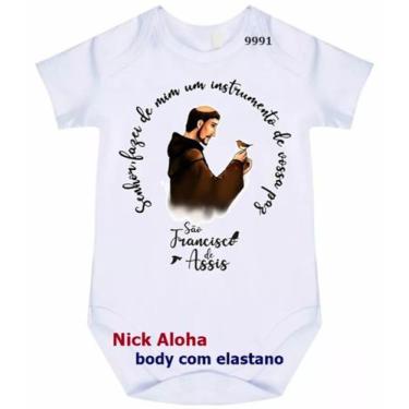 Imagem de Body bebê São Francisco de Assis cód 9991 - nick aloha, Branco, G