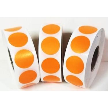 Imagem de Etiqueta de Bolinha - Couche Adesiva - QRCODETIQUETAS LTDA, Laranja