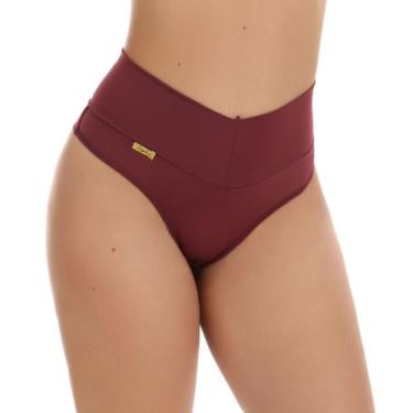 Imagem de Calcinha Cintura Alta Modeladora Tanga Fio Dental Duplo Cós Alto Linge