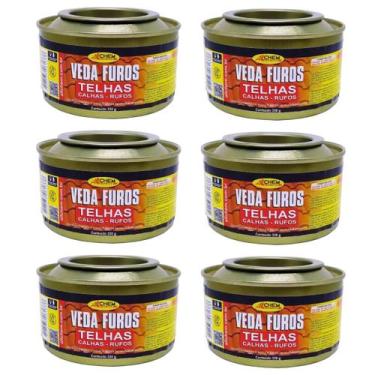 Imagem de Kit 6 Massa Veda Furos Trincas Fissuras Telhas 330g Allchem